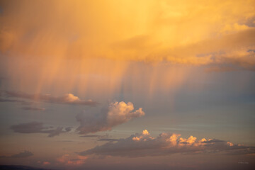 Cloud reflections golden light in Wyoming