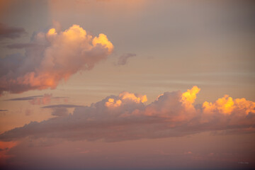 Sublime orange clouds in Wyoming sunset