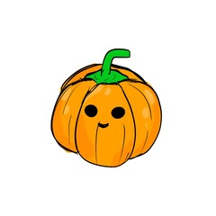 Cute Halloween Pumpkin Cartoon Illustration