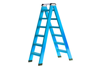 Blue a frame ladder isolated on transparent background