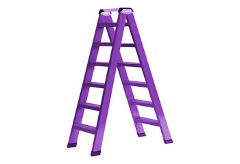 Purple a frame ladder isolated on transparent background