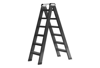 Wooden a frame ladder isolated on transparent background