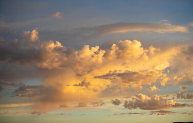 Artistic cloud formation at sunset in Wyoming
