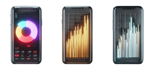 Modern Mobile Data Visualization with Colorful Graphs and Charts