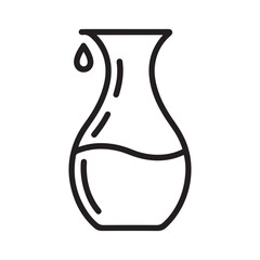 carafe of water dusk icon Line Art. Element of drinks and beverages icon for mobile concept and web apps. with white background