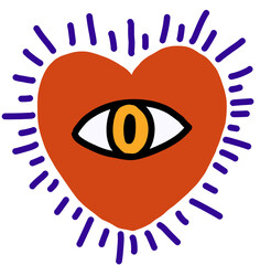 heart, eye, surreal, vision, symbolic, abstract, love, romance, valentine, mystical, surrealism, contemporary, modern, trendy, bold, design, illustration, graphic, art, funky, creative, decorative, qu