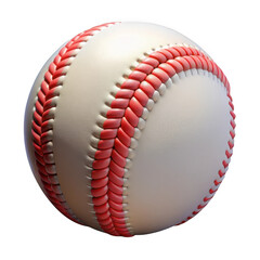 A classic baseball with red stitching, isolated on a clean transparent background, ready for a game