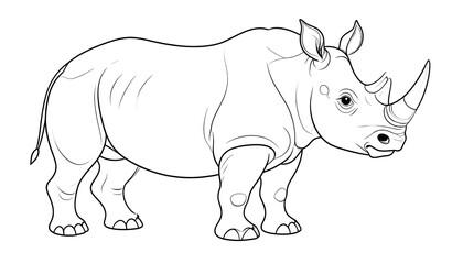 Fototapeta premium Black and white rhino drawing