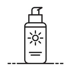 sunscreen icon Line Art. Element of make up and cosmetics icon for mobile concept and web apps. with white background