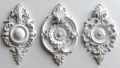 Three ornate decorative wall panels