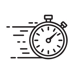 accelerated stopwatch icon Line Art. Element of speed for mobile concept and web apps illustration. with white background