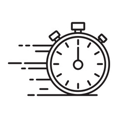 accelerated stopwatch icon Line Art. Element of speed for mobile concept and web apps illustration. with white background
