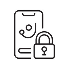 security, auction icon Line Art. Element of gdpr icon for mobile concept and web apps. with white background