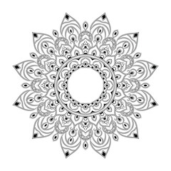 floral Line art mandala design vector