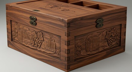 Ornamental wooden storage chest