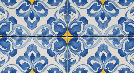Ornate blue and yellow tiles