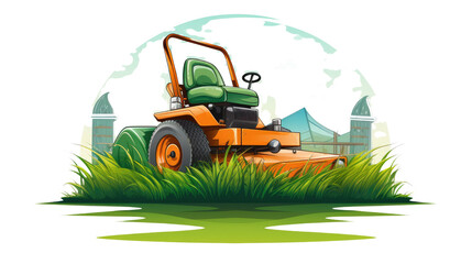zero turn lawn mower lawn care logo on white background