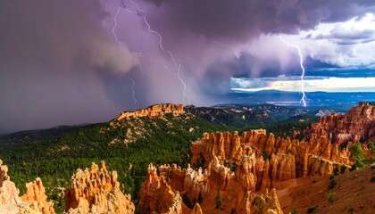 Dramatic storm over a colorful landscape