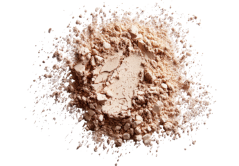 Light beige powder in a circular pile