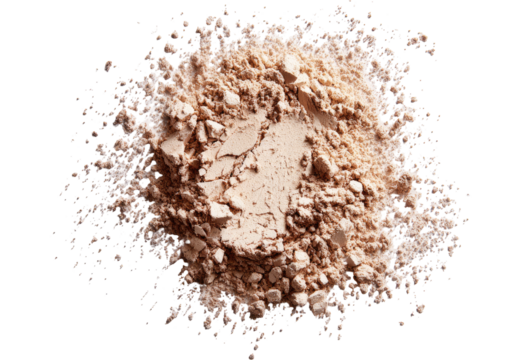 Light beige powder in a circular pile