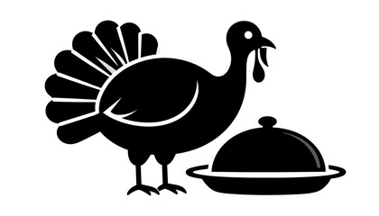 Black turkey with platter
