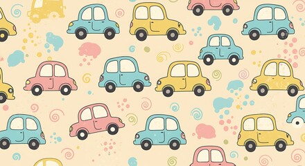 Cute cars pattern design