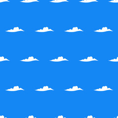 Cloud Seamless Pattern With Blue Background