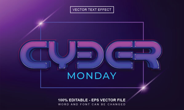 Editable Cyber monday text effect