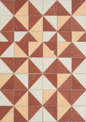 Fototapeta premium Rustic Geometric Terracotta and Cream Tile Pattern