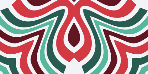A festive geometric pattern in traditional Christmas colors creating a dynamic and celebratory visual.