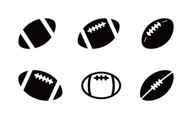 A set of football icons, in various styles for sports, games, and recreation