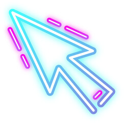 Glowing Neon Arrow Directional Sign Futuristic Style. Perfect for website elements, ui designs, presentations, or graphic projects.