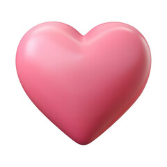 A smooth, glossy pink heart shape, isolated on a clean transparent background, symbolizing love and affection © MDSADDAMHOSSAN