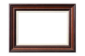 フォトマットのある、装飾的な木製のフォトフレーム。額縁