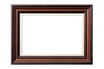 フォトマットのある、装飾的な木製のフォトフレーム。額縁