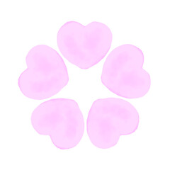 水彩　ハートの花