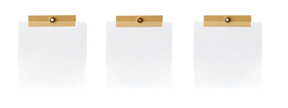 Three blank notepads with kraft paper clips - Powered by Adobe
