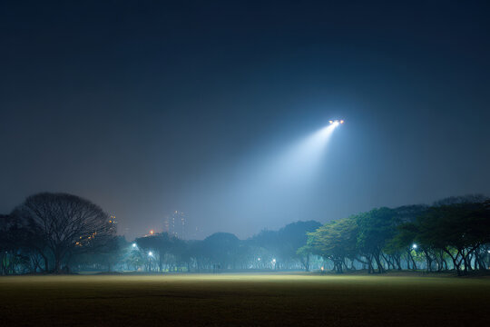 drones equipped with ultrabright lights patrol residential neighborhoods at night ensuring safety