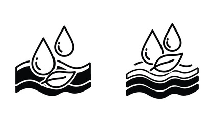 Hydrated Skin with Water Drop and Leaf Vector Illustration