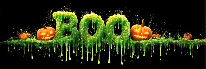 Boo writing for a spooky Halloween celebration.