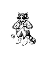 A raccoon playing yoyo © ekki