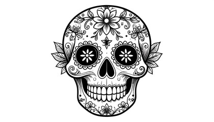Fototapeta premium Ornate sugar skull graphic