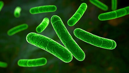 Microscopic green bacteria