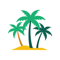 Fototapeta premium Vector Illustration of Tropical Palm Trees Landscape