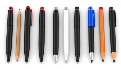 Row of writing utensils