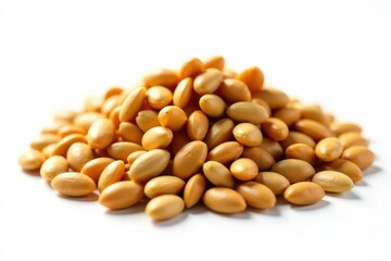 A small mound of sunflower seeds, isolated on white background , snack, texture, uncooked