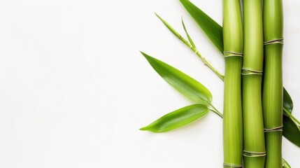 Obraz premium Close-Up of Bamboo in Grove: Unmanned Outdoor Scene with Sunlight, Zen Vibe for Spring/Summer Wallpaper