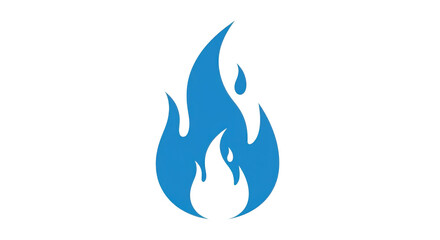A stylized blue flame icon, representing fire or energy, isolated on a clean transparent background