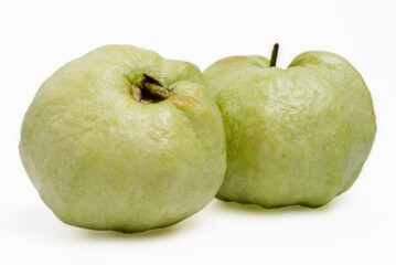 Fresh Guava fruit with sliced isolated on white background.