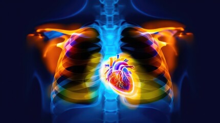 Radiant Heart - A Vibrant Depiction of Cardiovascular Health.
